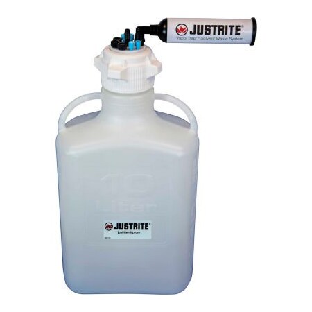 Justrite Justrite 12822 VaporTrap Carboy With Filter, HDPE, 13.5-Liter, 8 Ports 12822
